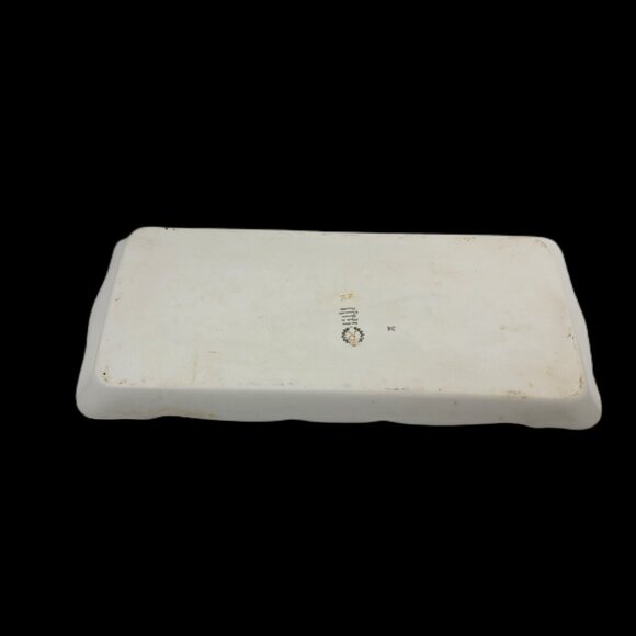 VINTAGE PORCELAIN German China ROSE FLORAL DISH TRINKET TRAY 10 x 5" - Picture 4 of 4